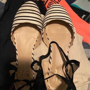 Striped sandals